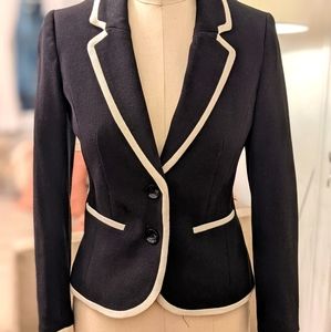 H&M Black Blazer White Trim Size 4